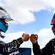 Polesitter Valtteri Bottas (left) and race winner Lewis Hamilton (right).